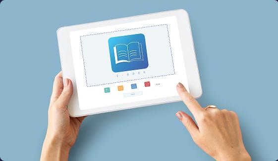 Digital book reader on a tablet
